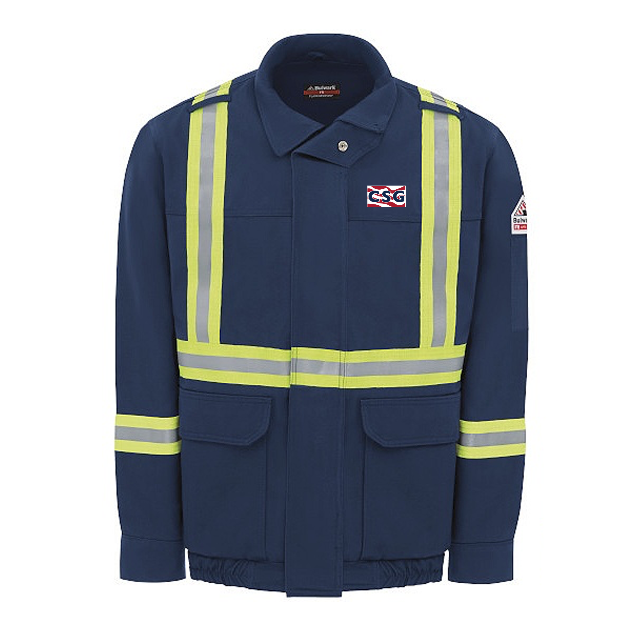 Construction Services Group Bomber Jacket with Reflective Stripe CAT Spirit Services Company