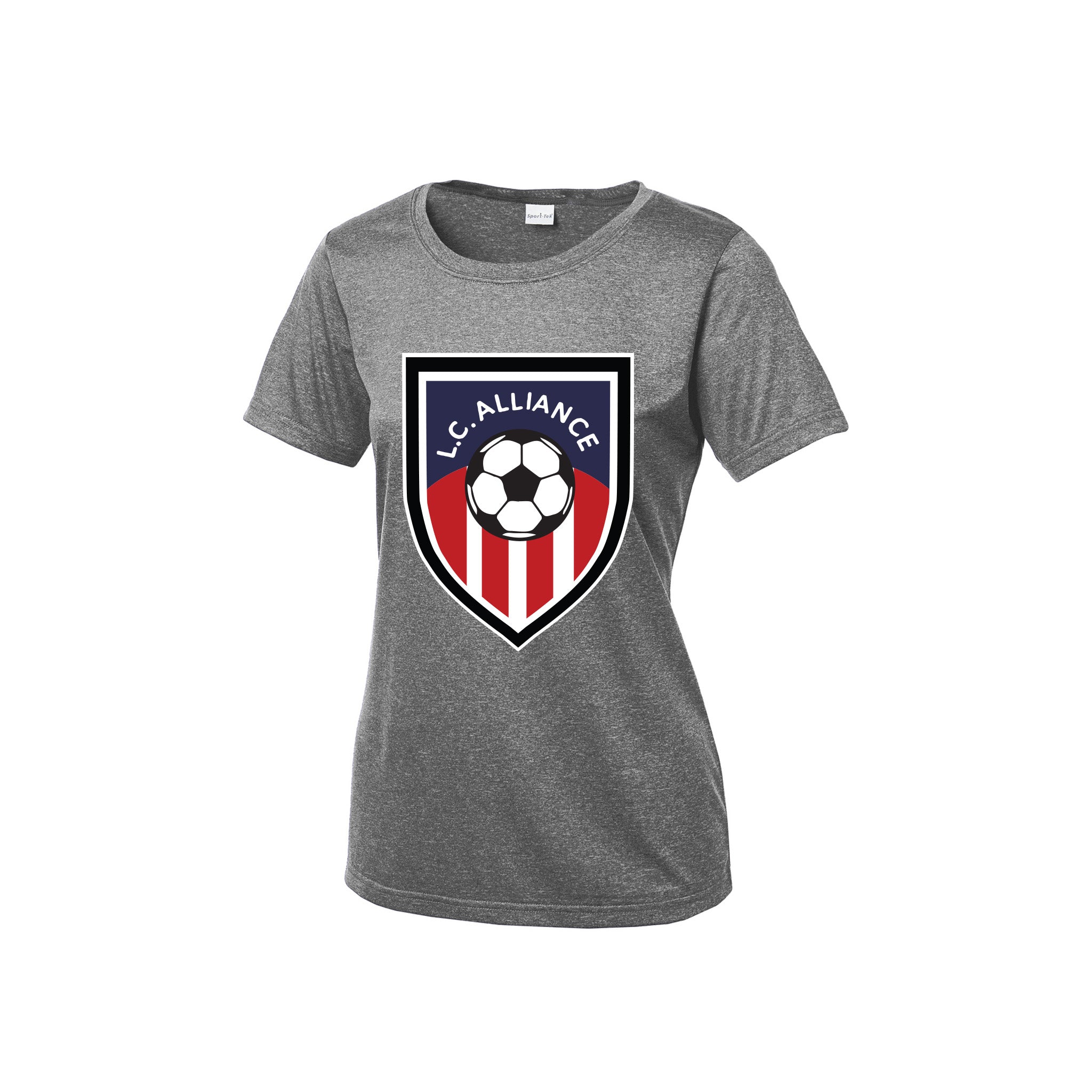 Design Sport-Tek® Ladies Heather Contender™ Scoop Neck T-Shirt