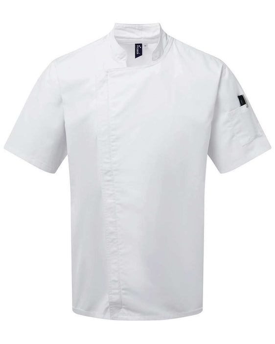 Unisex Zip-Close Short Sleeve Chef's Coat
