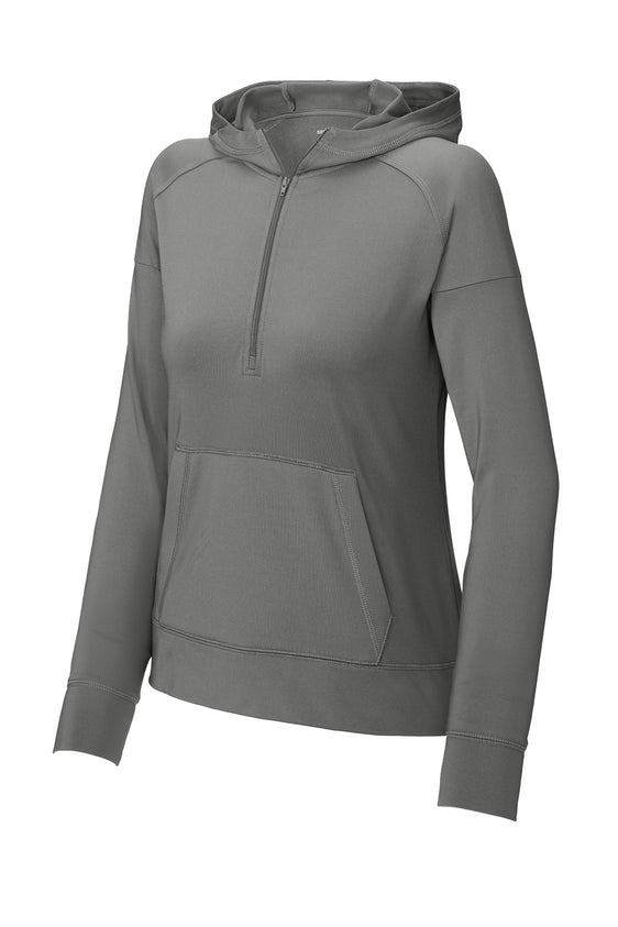 Superior Uniform Sales - Sport-Tek® Ladies Sport-Wick® Stretch 1/2-Zip Hoodie
