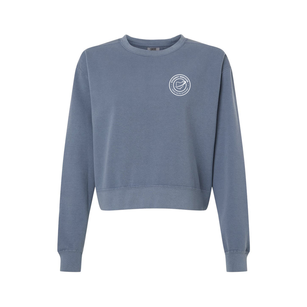 OHIO ACTE Student Services - Women's Garment-Dyed Mid-Length Crewneck Sweatshirt