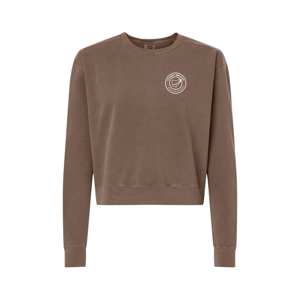 OHIO ACTE Student Services - Women's Garment-Dyed Mid-Length Crewneck Sweatshirt