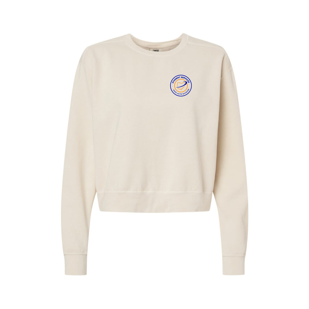OHIO ACTE Student Services - Women's Garment-Dyed Mid-Length Crewneck Sweatshirt