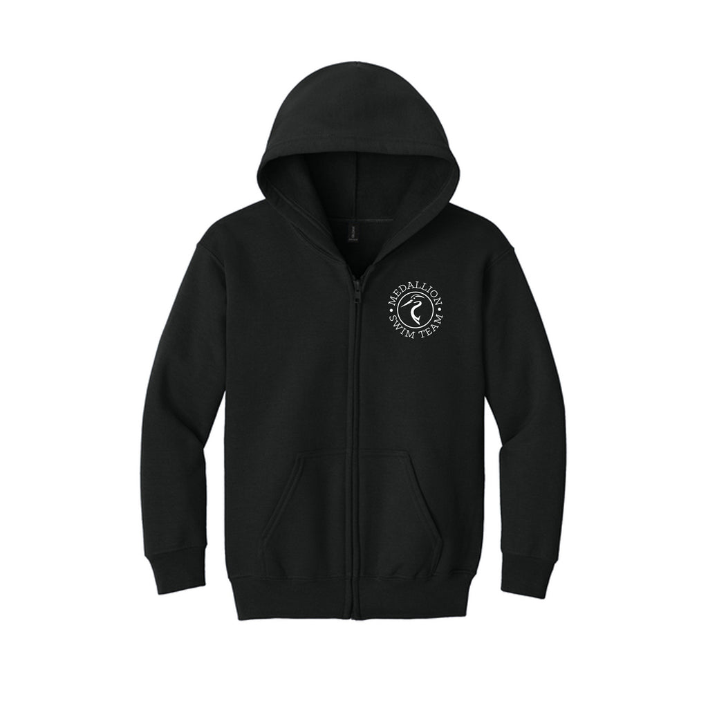 Medallion Swim Team - Gildan® Youth Heavy Blend™ Full-Zip Hooded Sweatshirt
