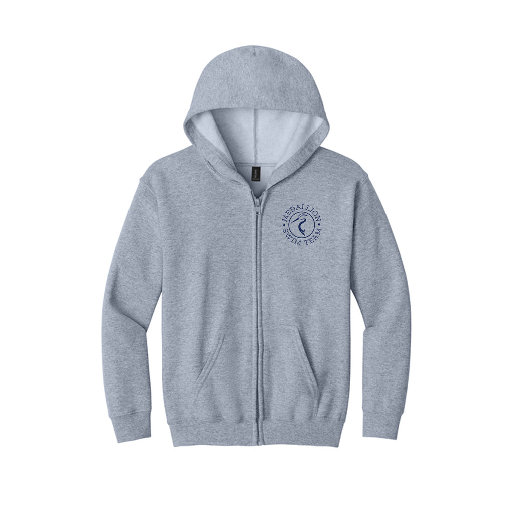 Medallion Swim Team - Gildan® Youth Heavy Blend™ Full-Zip Hooded Sweatshirt