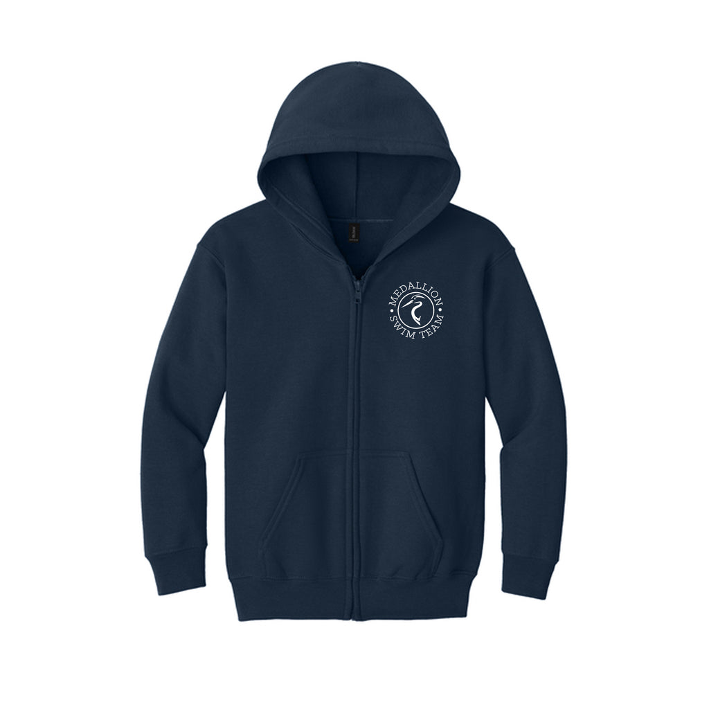 Medallion Swim Team - Gildan® Youth Heavy Blend™ Full-Zip Hooded Sweatshirt