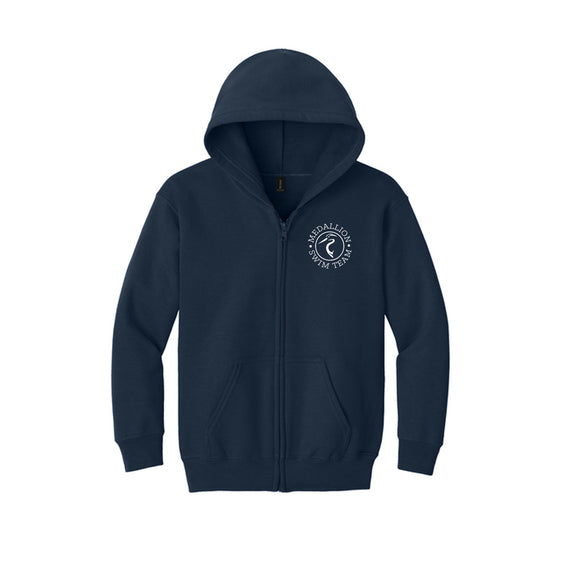 Medallion Swim Team - Gildan® Youth Heavy Blend™ Full-Zip Hooded Sweatshirt