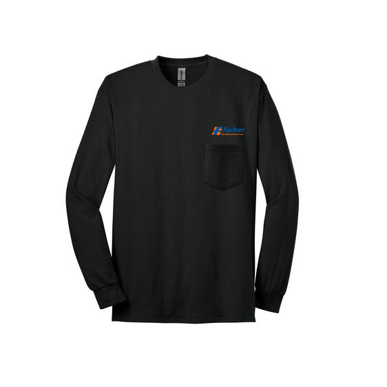 Farber - Gildan® - Ultra Cotton® 100% US Cotton Long Sleeve T-Shirt with Pocket