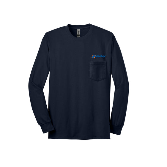 Farber - Gildan® - Ultra Cotton® 100% US Cotton Long Sleeve T-Shirt with Pocket