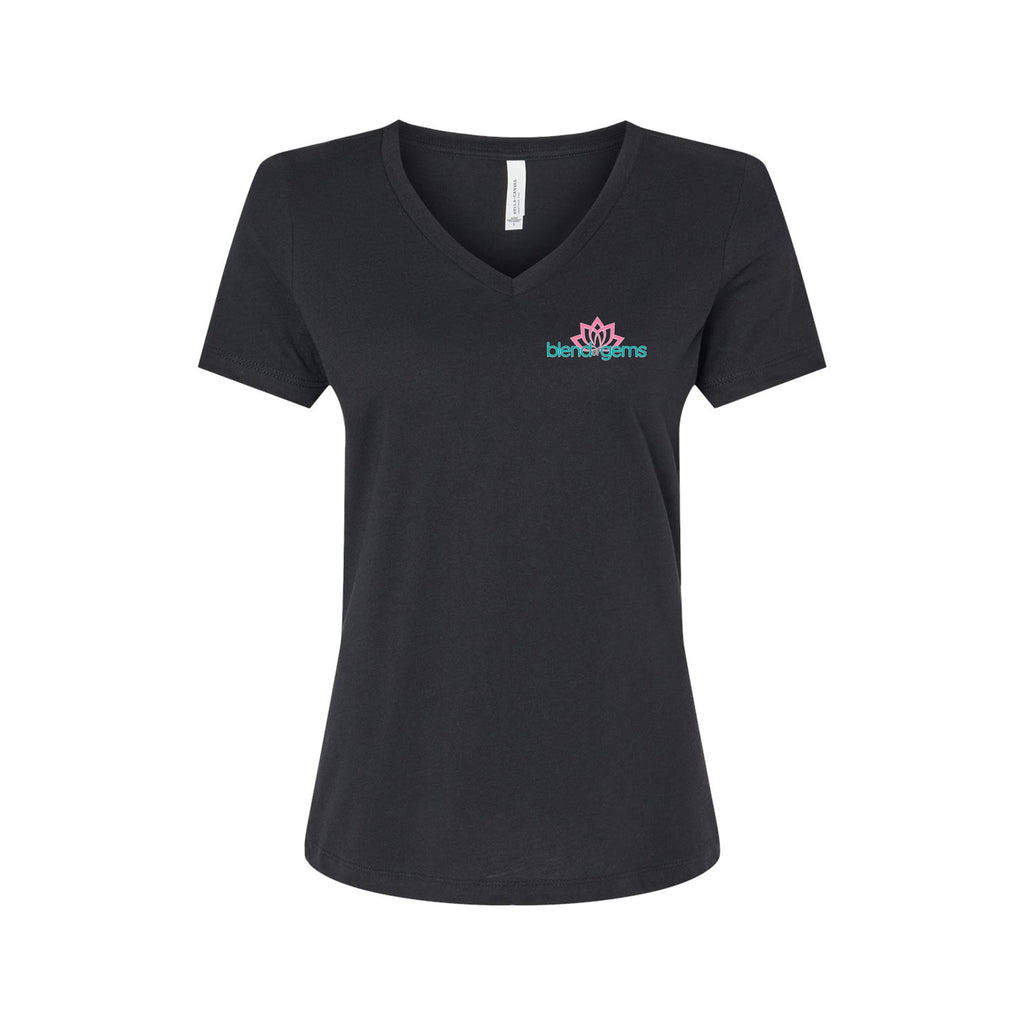 Blend of Gems - BELLA + CANVAS - Women's Relaxed Heather CVC V-Neck Tee