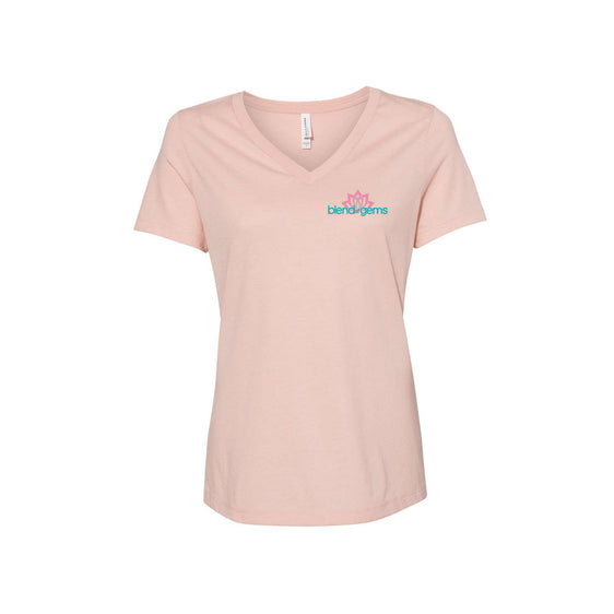 Blend of Gems - BELLA + CANVAS - Women's Relaxed Heather CVC V-Neck Tee