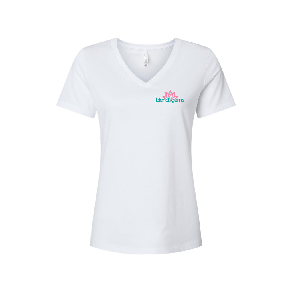 Blend of Gems - BELLA + CANVAS - Women's Relaxed Heather CVC V-Neck Tee