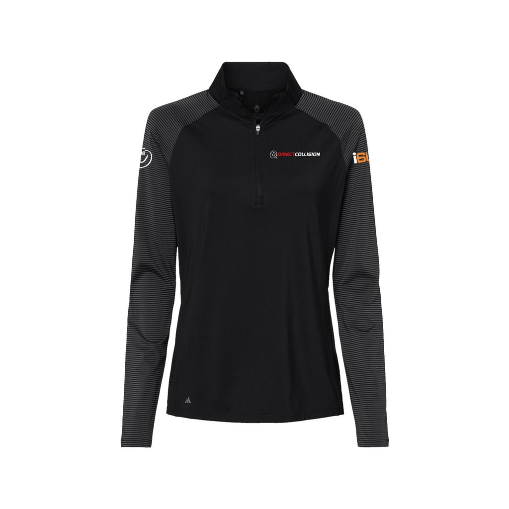 Direct Collision - Adidas - Women's Stripe Block Quarter-Zip Pullover