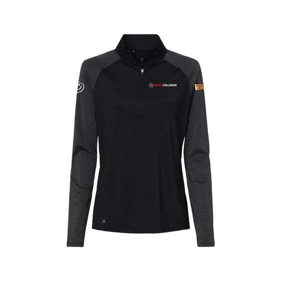Direct Collision - Adidas - Women's Stripe Block Quarter-Zip Pullover