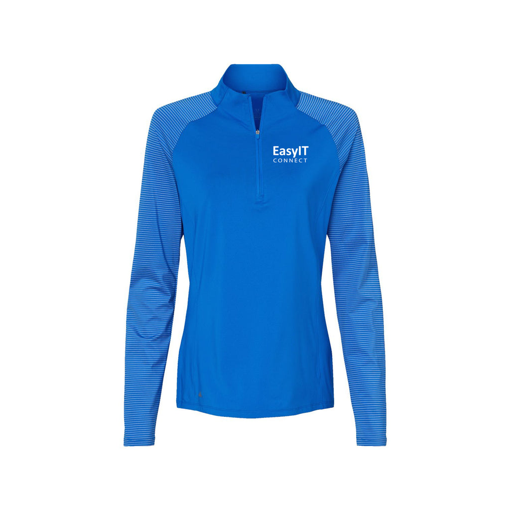 Easy IT - Adidas - Women's Stripe Block Quarter-Zip Pullover
