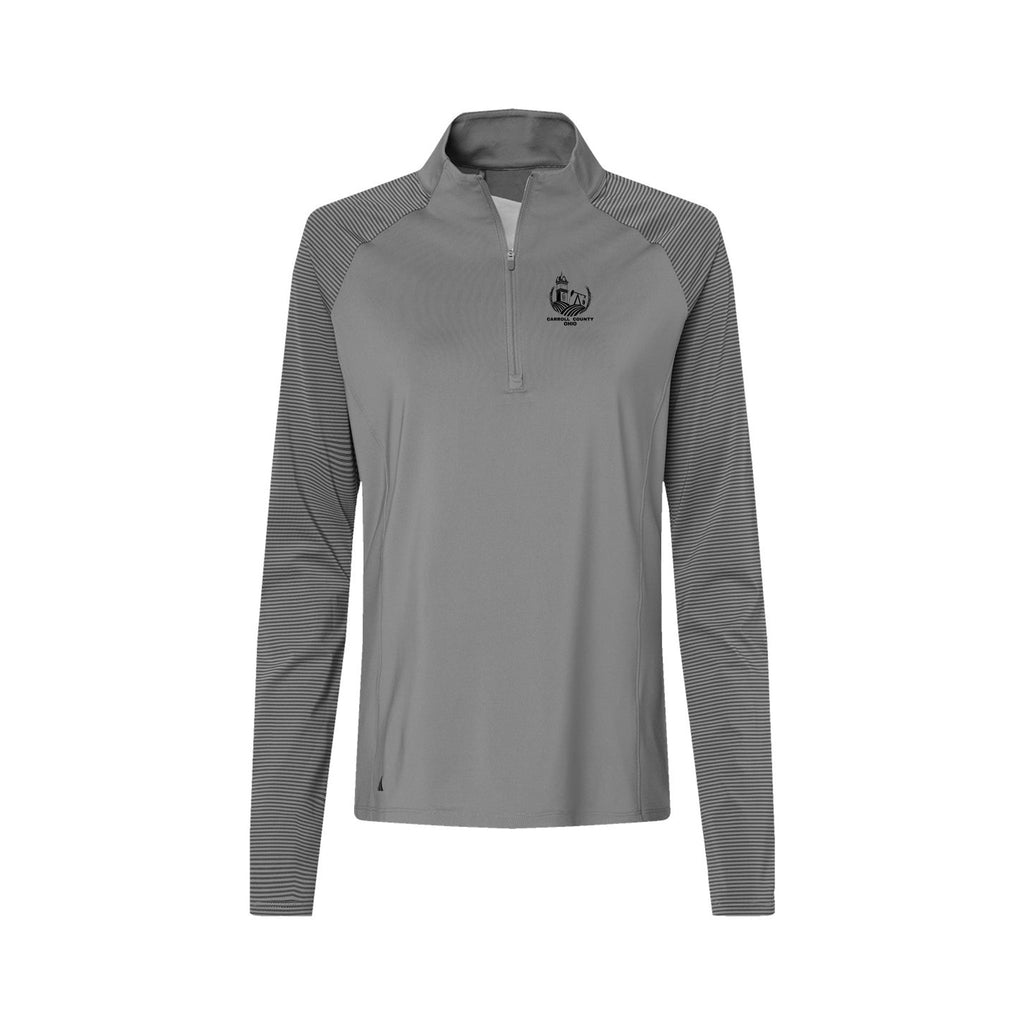 Carroll County - Adidas - Women's Stripe Block Quarter-Zip Pullover