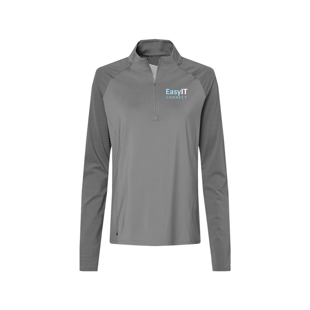 Easy IT - Adidas - Women's Stripe Block Quarter-Zip Pullover