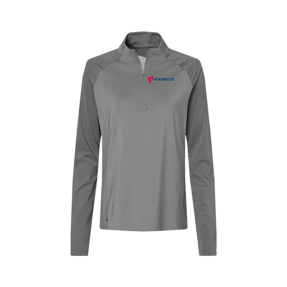 CEBCO - Adidas - Women's Stripe Block Quarter-Zip Pullover