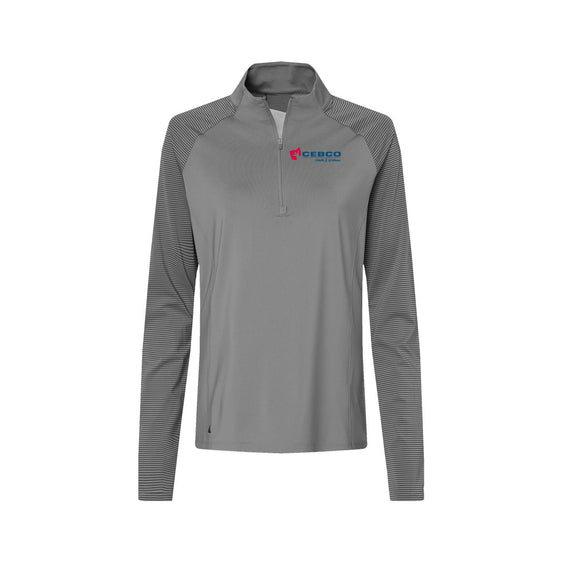 CEBCO - Adidas - Women's Stripe Block Quarter-Zip Pullover