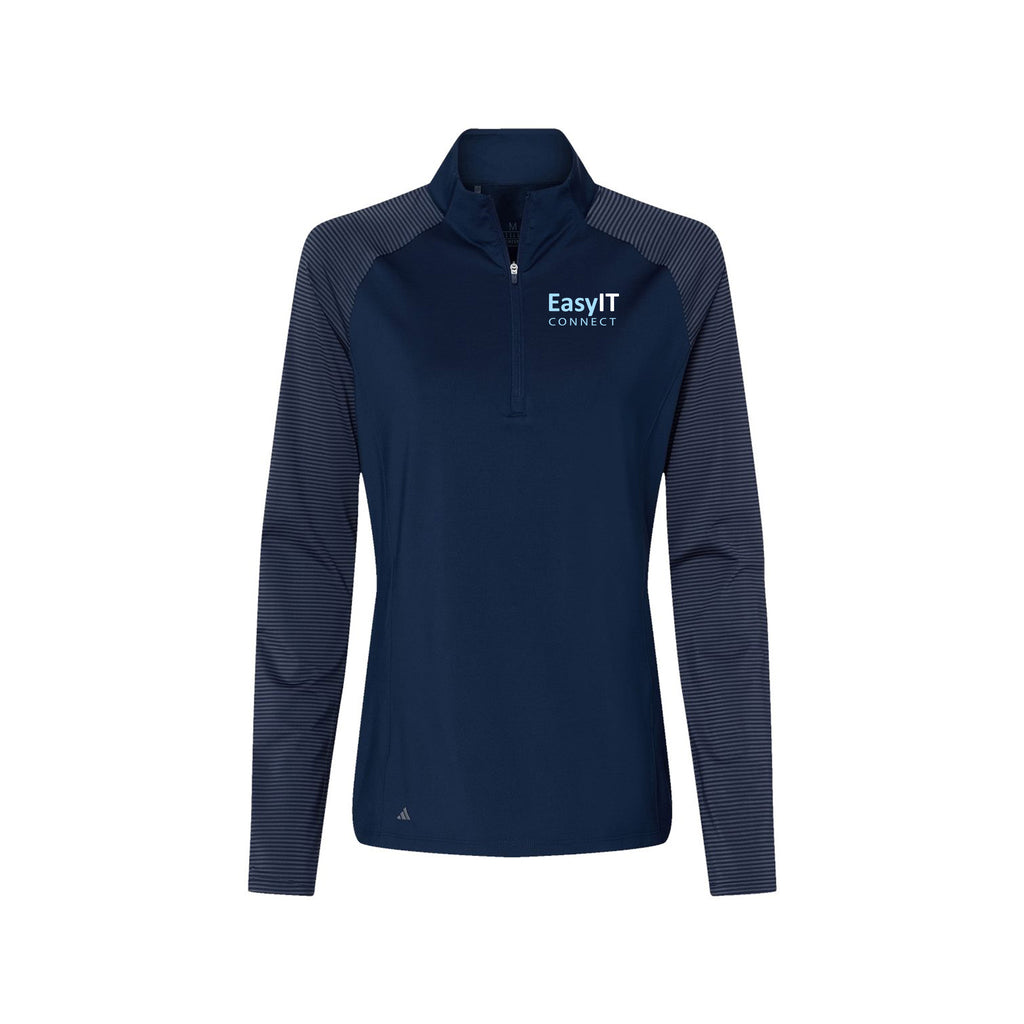 Easy IT - Adidas - Women's Stripe Block Quarter-Zip Pullover