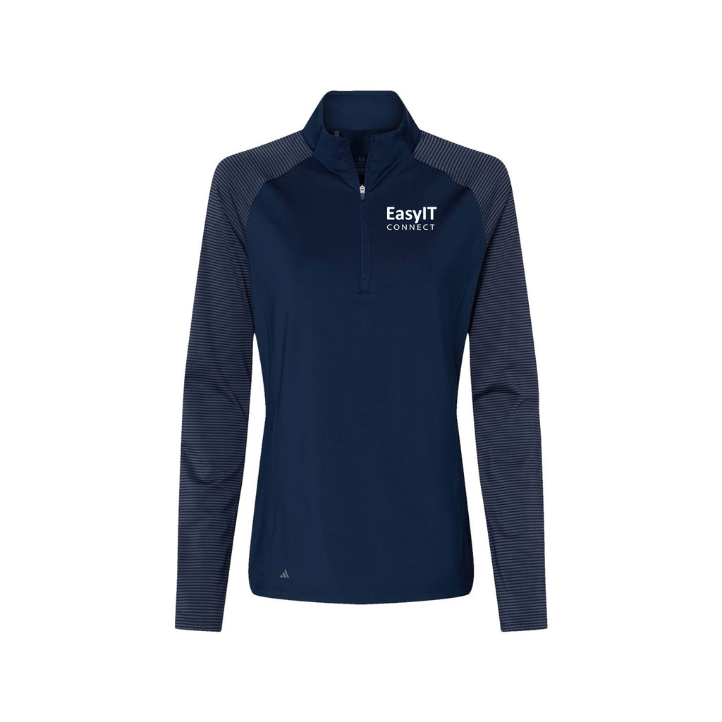 Easy IT - Adidas - Women's Stripe Block Quarter-Zip Pullover