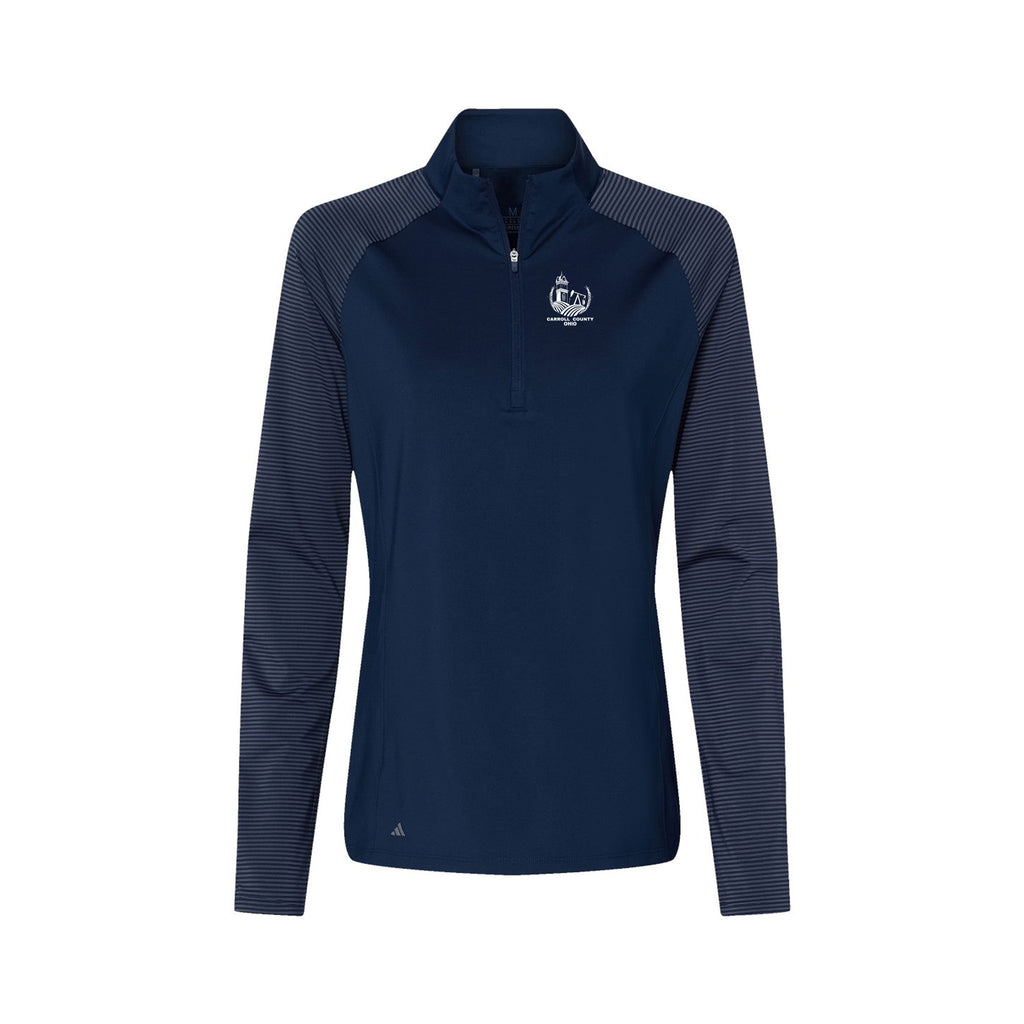 Carroll County - Adidas - Women's Stripe Block Quarter-Zip Pullover