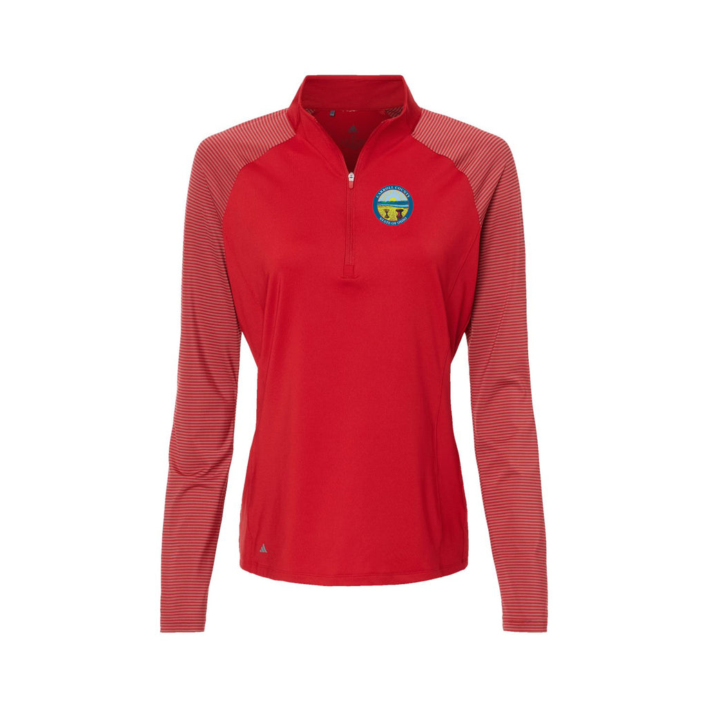 Carroll County - Adidas - Women's Stripe Block Quarter-Zip Pullover