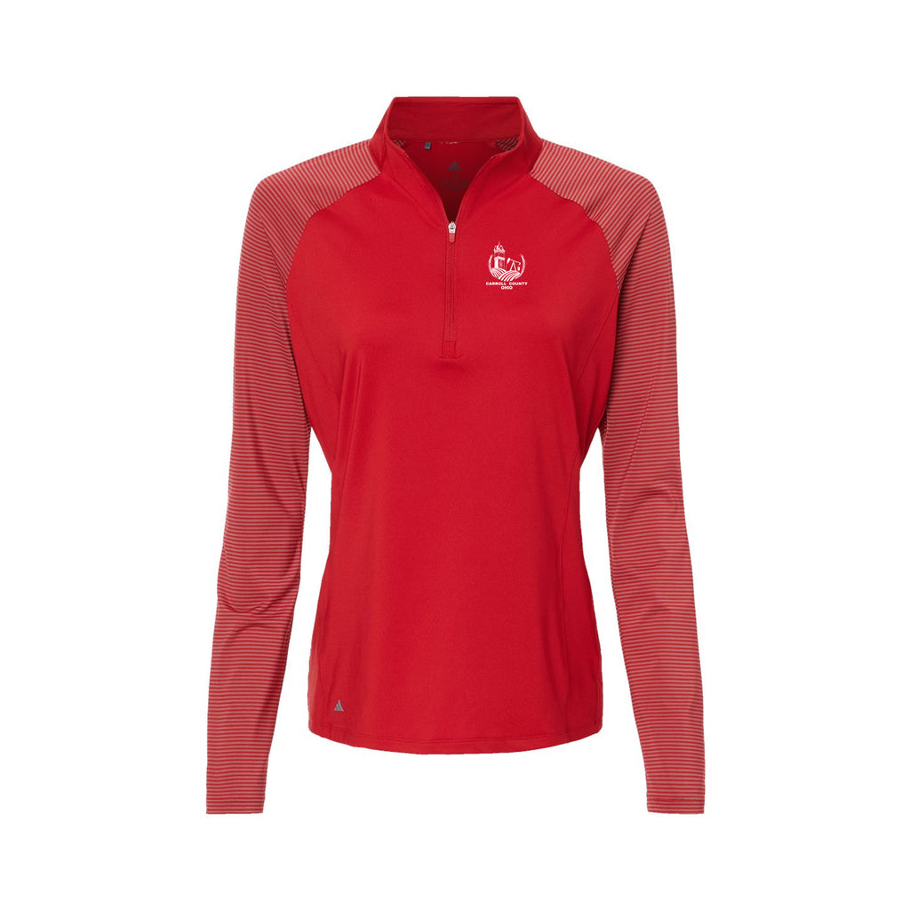Carroll County - Adidas - Women's Stripe Block Quarter-Zip Pullover