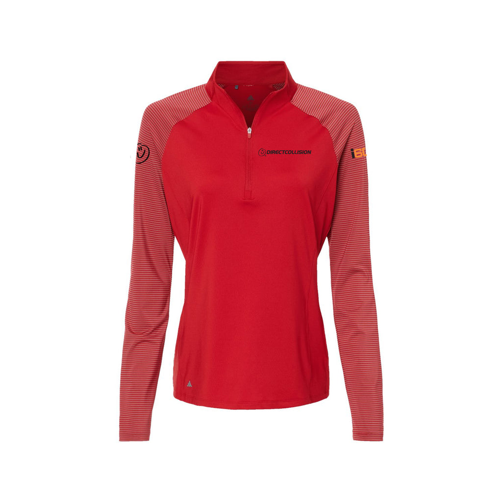 Direct Collision - Adidas - Women's Stripe Block Quarter-Zip Pullover
