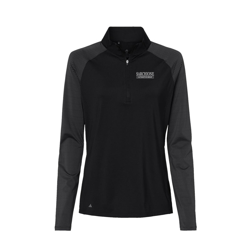 Sarchione Automotive - Adidas - Women's Stripe Block Quarter-Zip Pullover