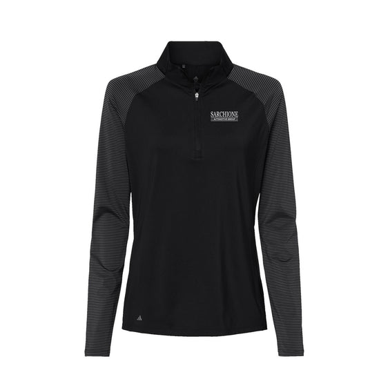 Sarchione Automotive - Adidas - Women's Stripe Block Quarter-Zip Pullover