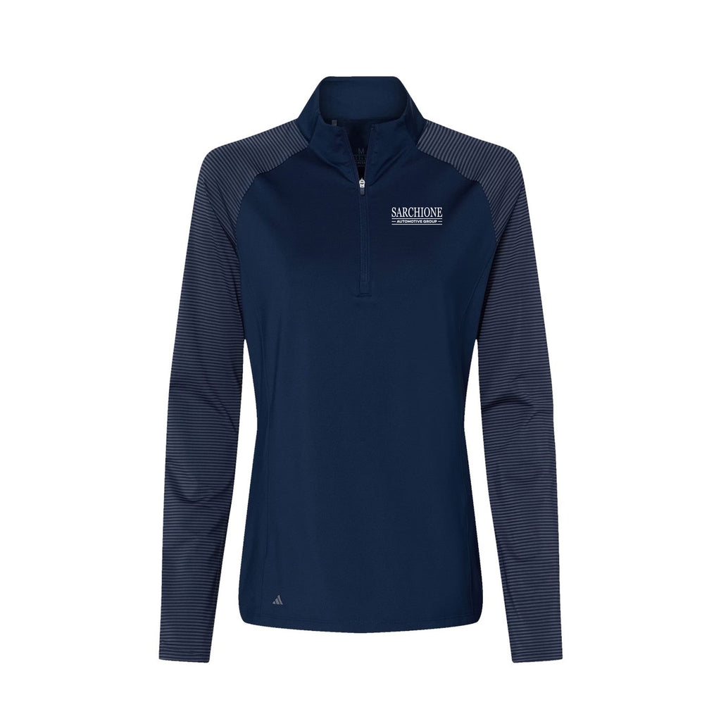 Sarchione Automotive - Adidas - Women's Stripe Block Quarter-Zip Pullover