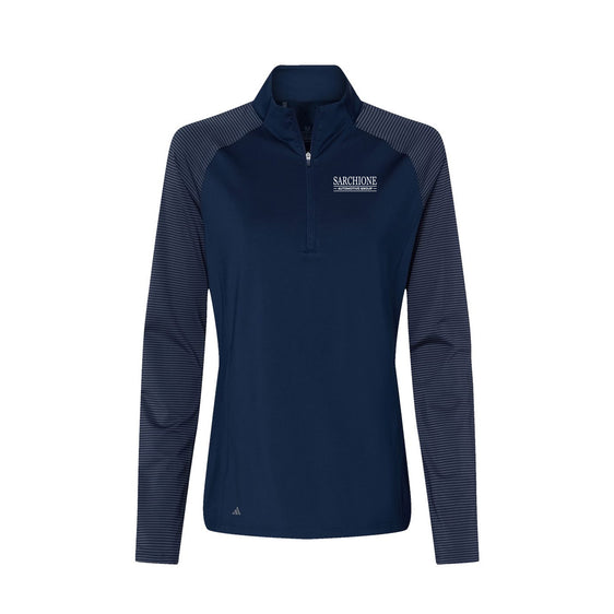 Sarchione Automotive - Adidas - Women's Stripe Block Quarter-Zip Pullover