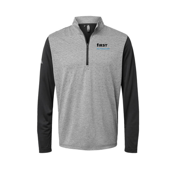 First Financial - Adidas - Heather Block Print Quarter-Zip Pullover
