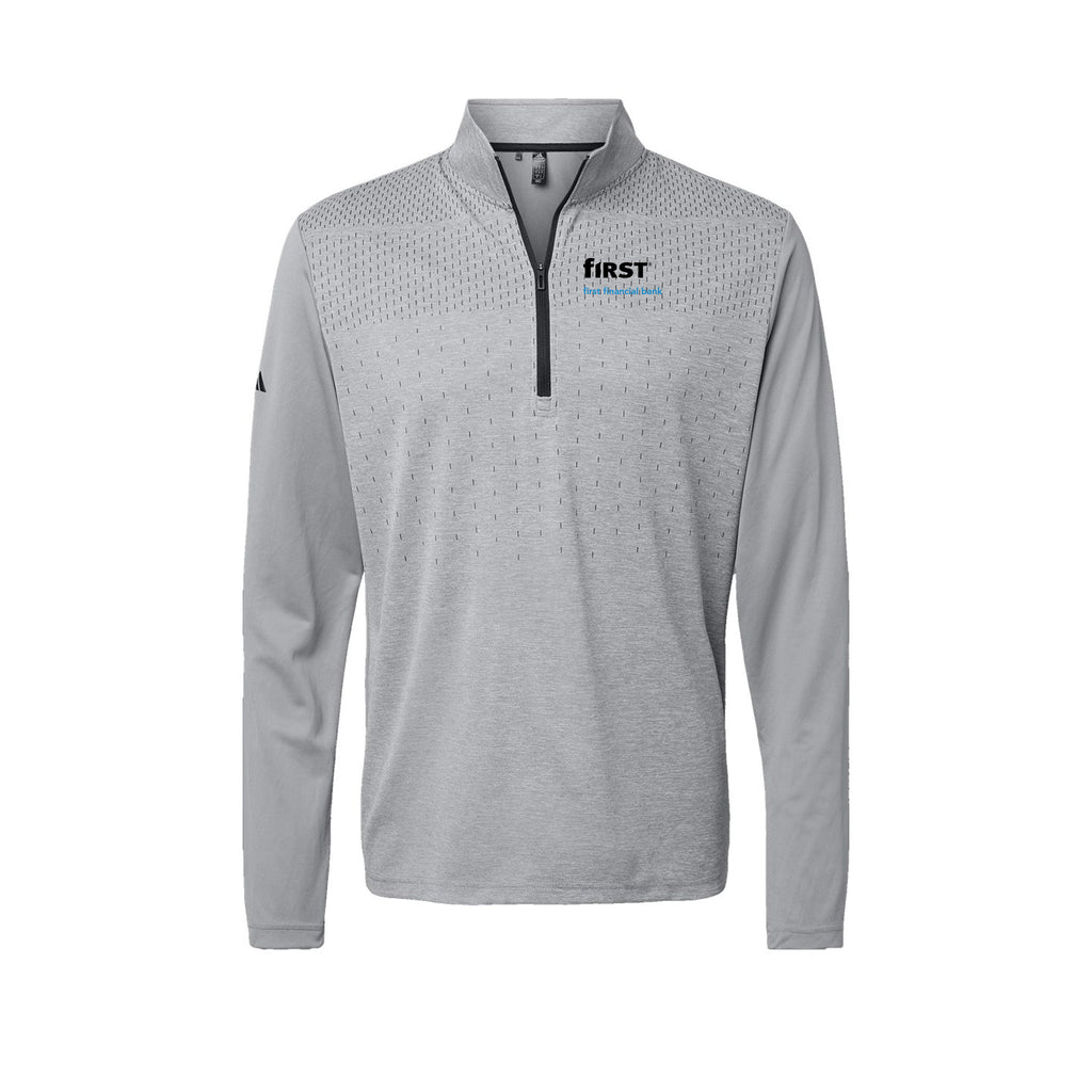 First Financial - Adidas - Heather Block Print Quarter-Zip Pullover