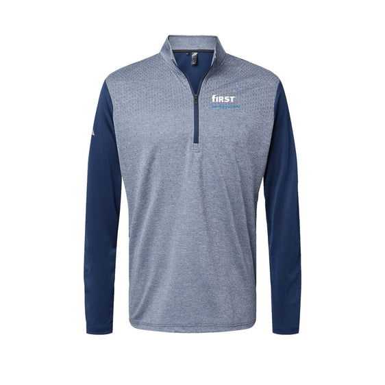 First Financial - Adidas - Heather Block Print Quarter-Zip Pullover
