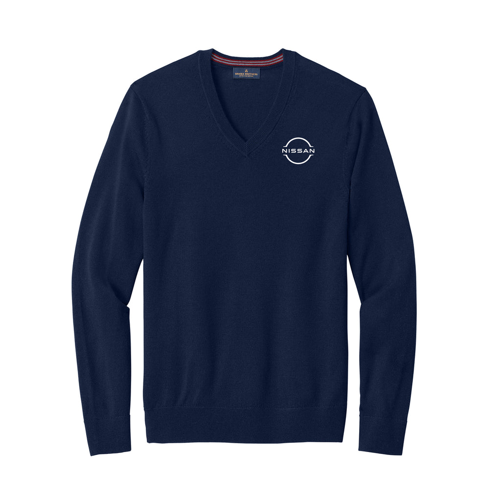 Gray Daniels Auto Family - Brooks Brothers® Washable Merino V-Neck Sweater