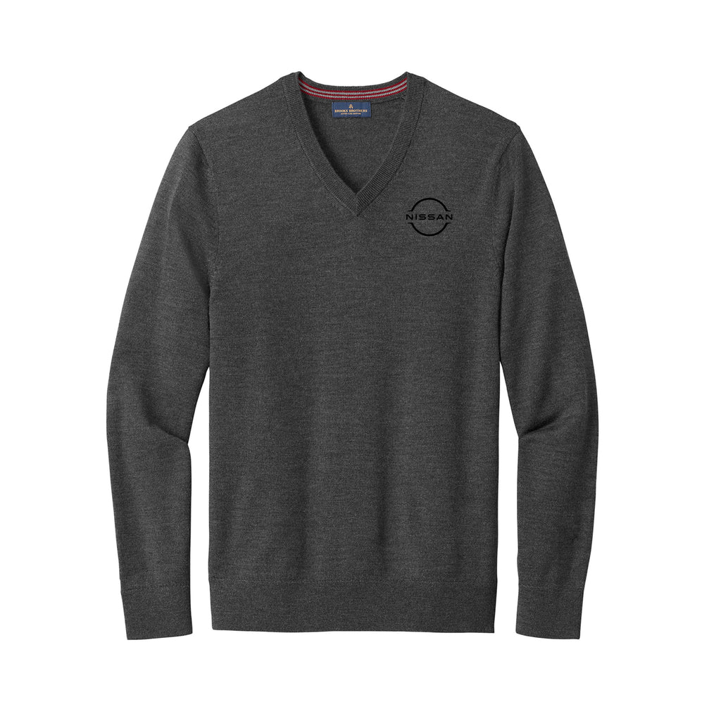 Gray Daniels Auto Family - Brooks Brothers® Washable Merino V-Neck Sweater