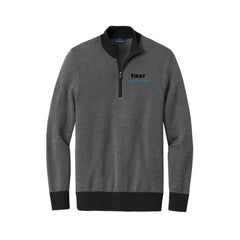 First Financial - Brooks Brothers ® Washable Merino Birdseye 1/4-Zip Sweater