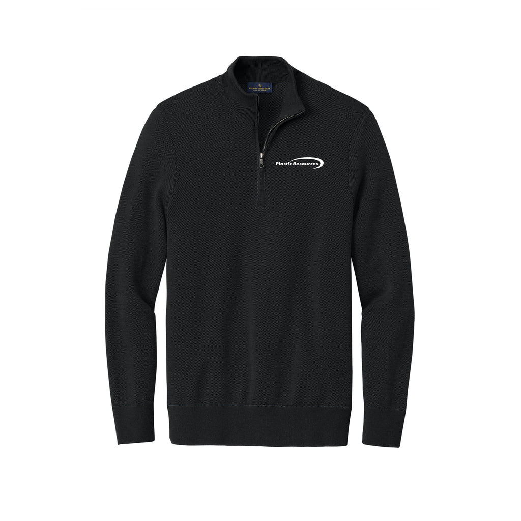 Plastic Resources - Brooks Brothers® Washable Merino Birdseye 1/4-Zip Sweater
