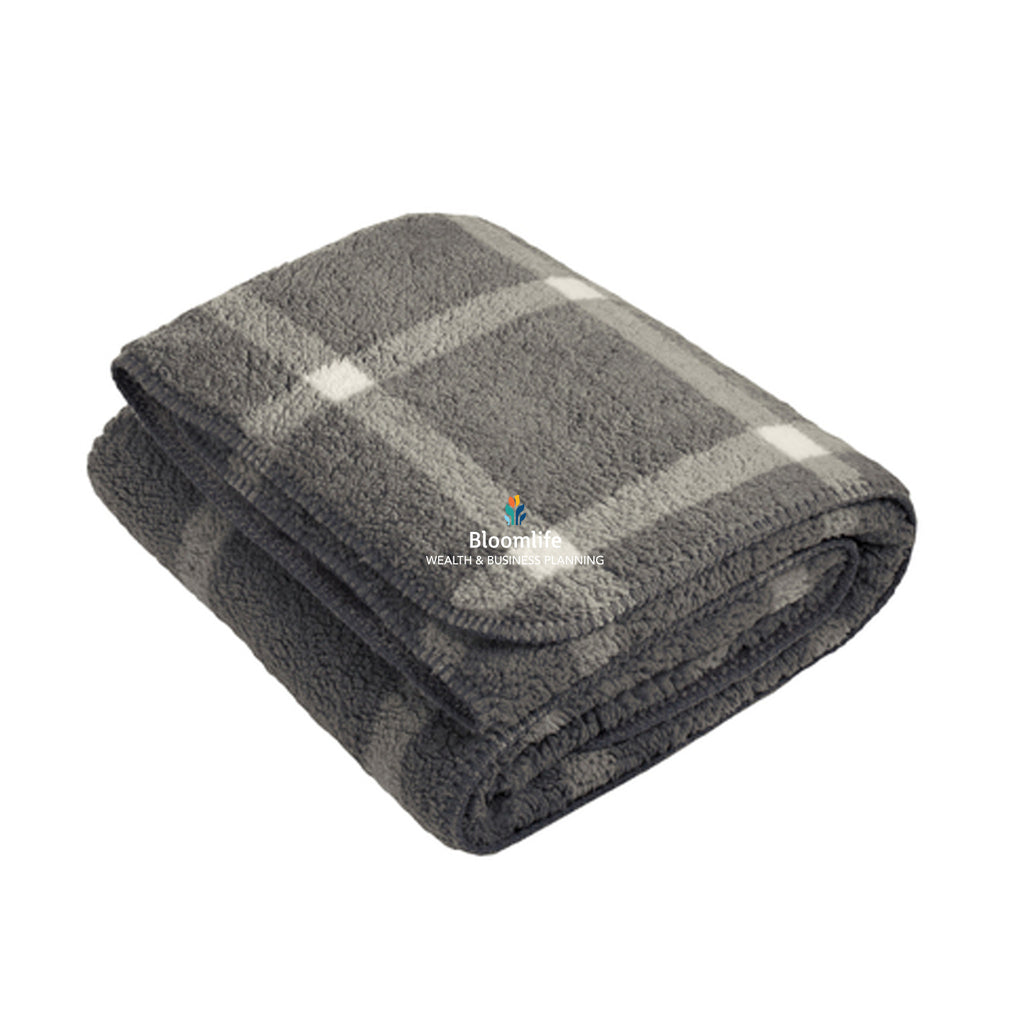 Bloom Life Wealth & Business Planning - Port Authority® Double-Sided Sherpa/Plush Blanket