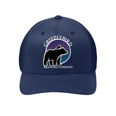 GrizzlyBird Brewing Company - Moon Logo - Port Authority® Flexfit® Mesh Back Cap