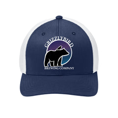 GrizzlyBird Brewing Company - Moon Logo - Port Authority® Flexfit® Mesh Back Cap