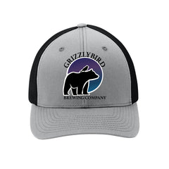 GrizzlyBird Brewing Company - Moon Logo - Port Authority® Flexfit® Mesh Back Cap