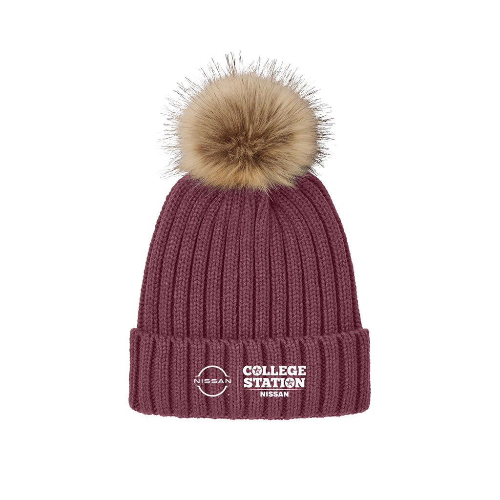 College Station Nissan - Port Authority® Faux Fur Pom Beanie
