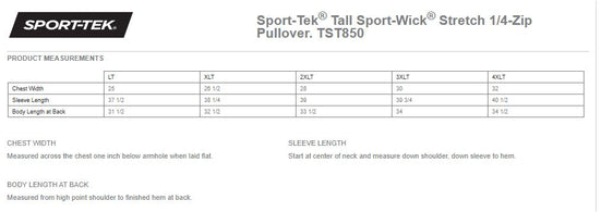 Renier Construction - Sport-Tek® Tall Sport-Wick® Stretch 1/2-Zip Pullover
