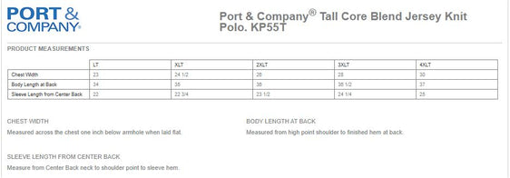 Renier Construction - Port & Company® TALL Core Blend Jersey Knit Polo
