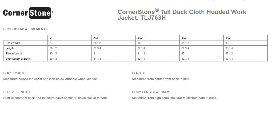 Renier Construction - CornerStone® Tall Duck Cloth Hooded Work Jacket