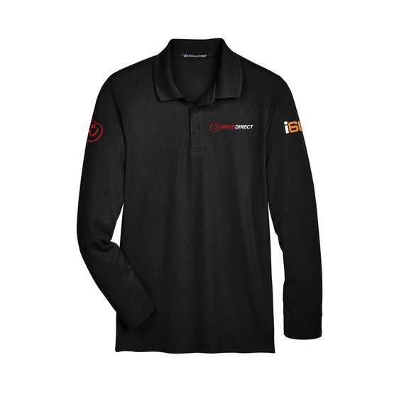 Drive Direct - Men's Tall CrownLux Performance® Plaited Long Sleeve Polo