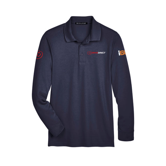 Drive Direct - Men's Tall CrownLux Performance® Plaited Long Sleeve Polo